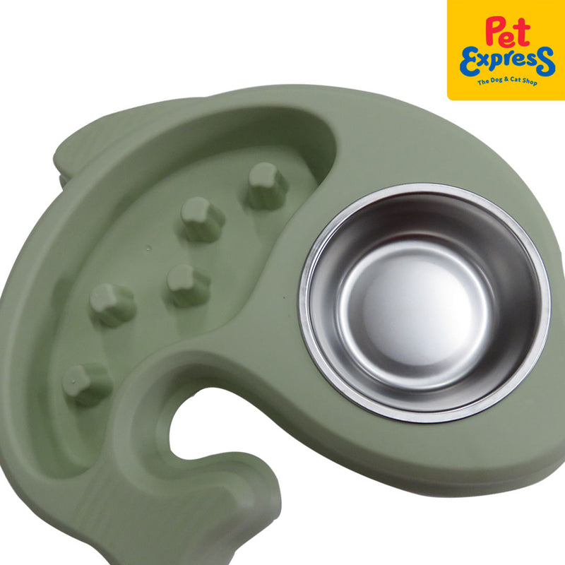 Approved Dog Bowl Fish Shape Green 4134