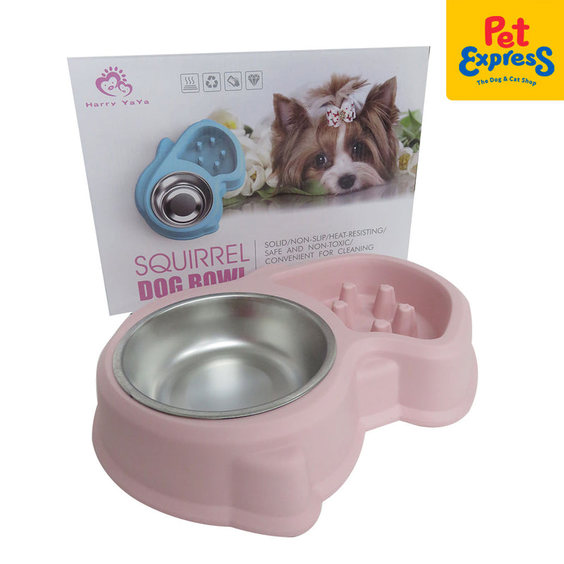 Approved Dog Bowl Squirrel Shape Pink 4135