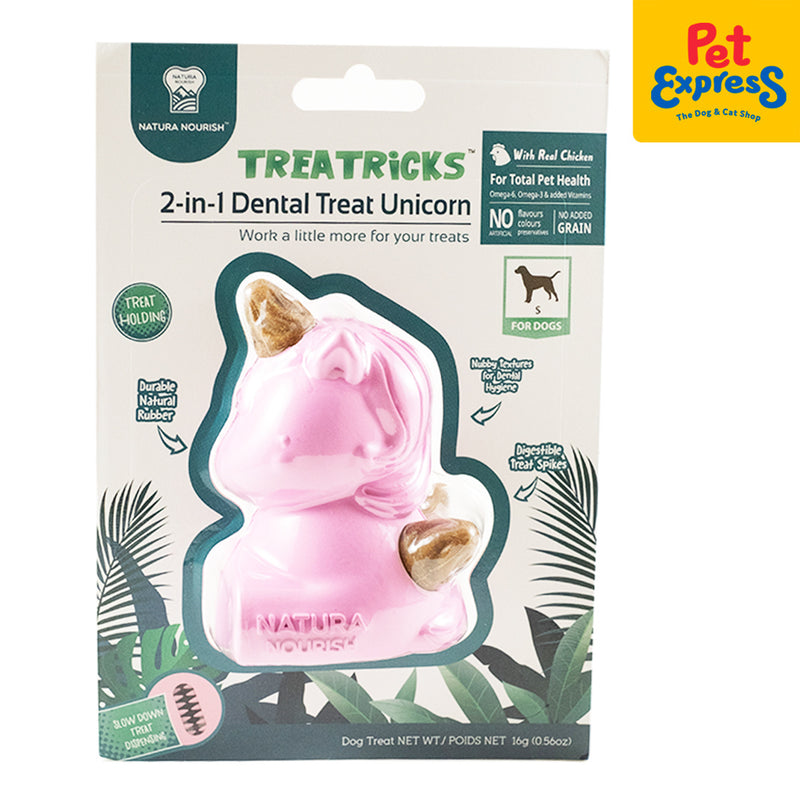 Natura Nourish Treatricks Unicorn Treats Dispensing Dog Toy Pink