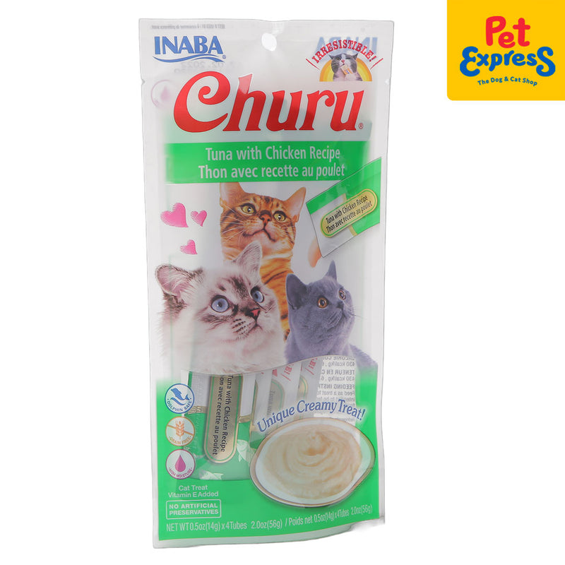 Inaba Churu Tuna with Chicken Recipe Sticks Cat Treats 14gx4 (USA-602B)