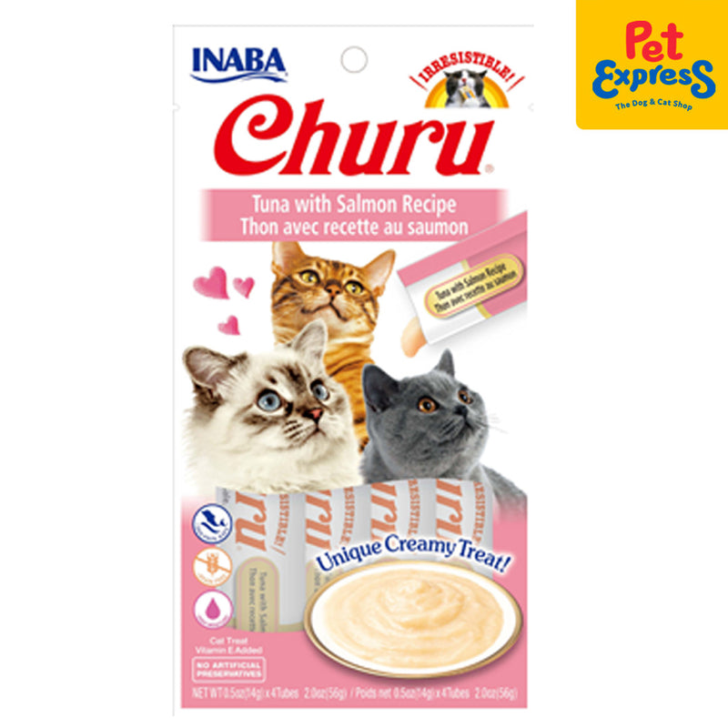 Inaba Churu Tuna with Salmon Recipe Sticks Cat Treats 14gx4 (USA-606B)