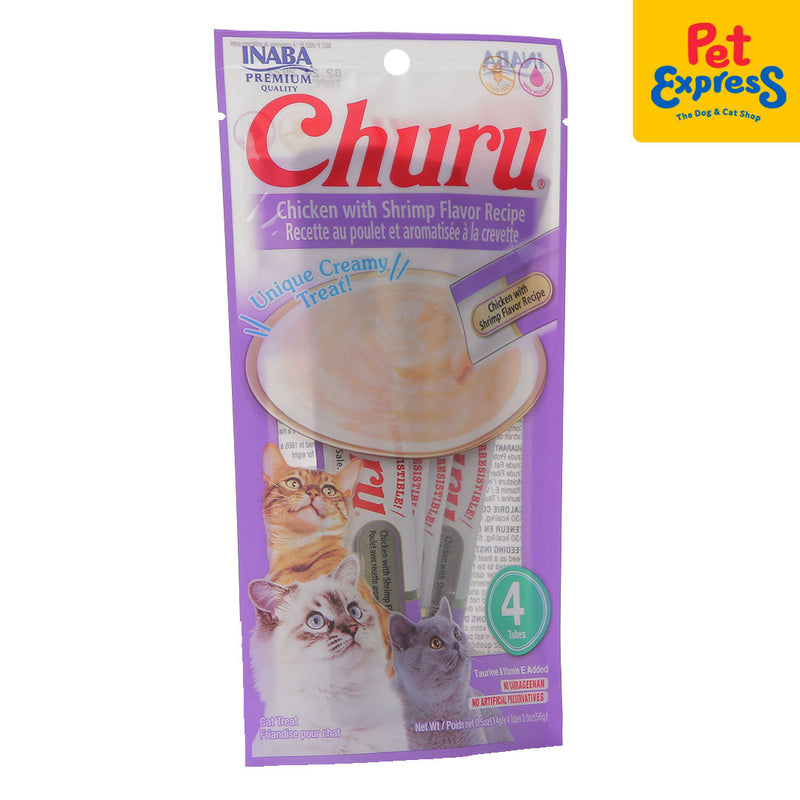 Inaba Churu Chicken with Shrimp Recipe Sticks Cat Treats 14gx4 (USA-608A)