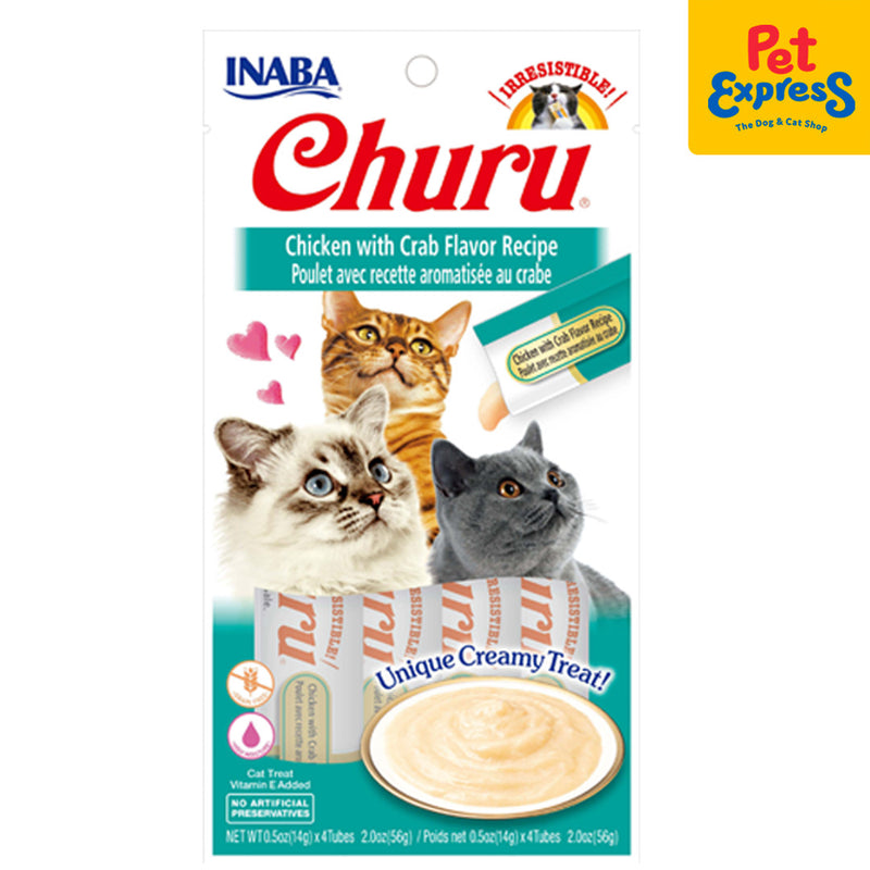 Inaba Churu Chicken with Crab Recipe Sticks Cat Treats 14gx4 (USA-609B)