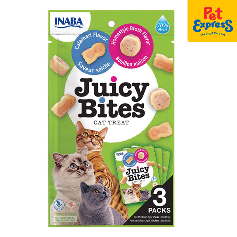 Inaba Juicy Bites Homestyle Broth and Calamari Cat Treats 11.3g (USA-705)
