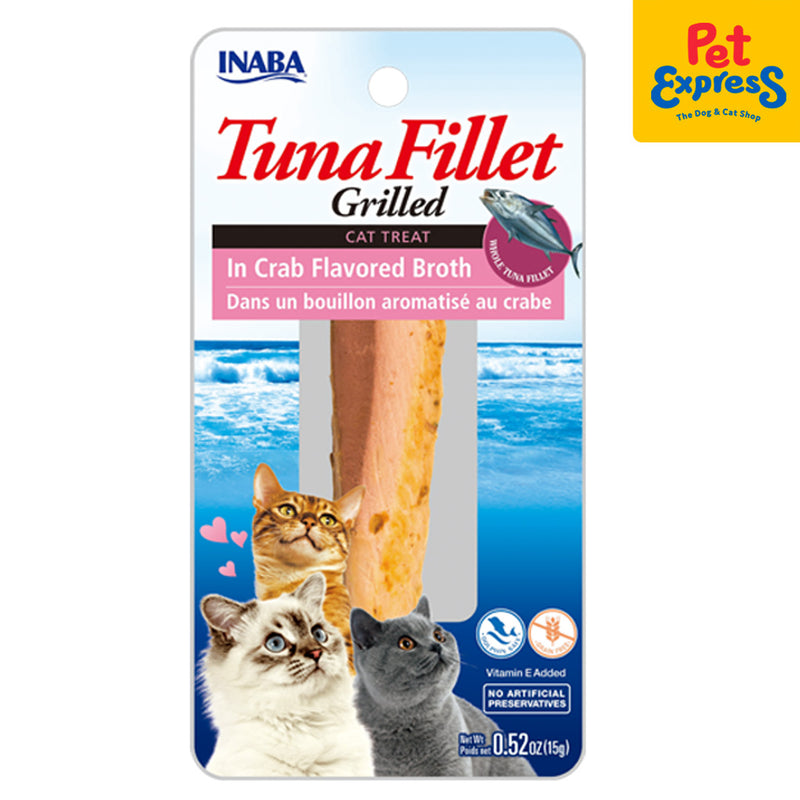 Inaba Grilled Tuna Fillet in Crab Broth Cat Treats 15g (USA-504A)