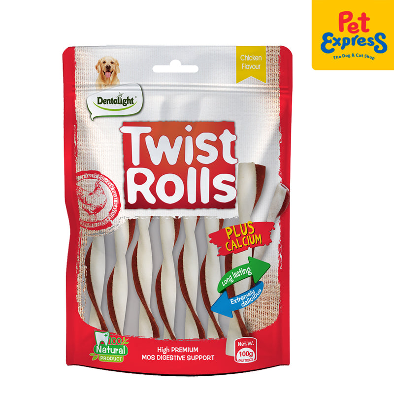 Dentalight Twist Rolls Chicken Dog Treats 100g