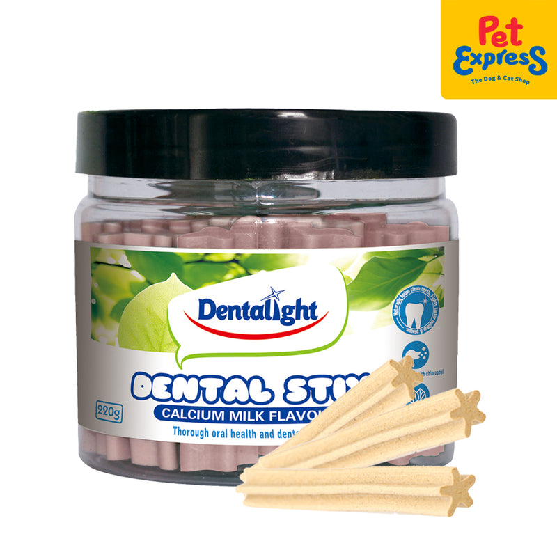 Dentalight Dental Stix Calcium Milk Dog Treats 220g