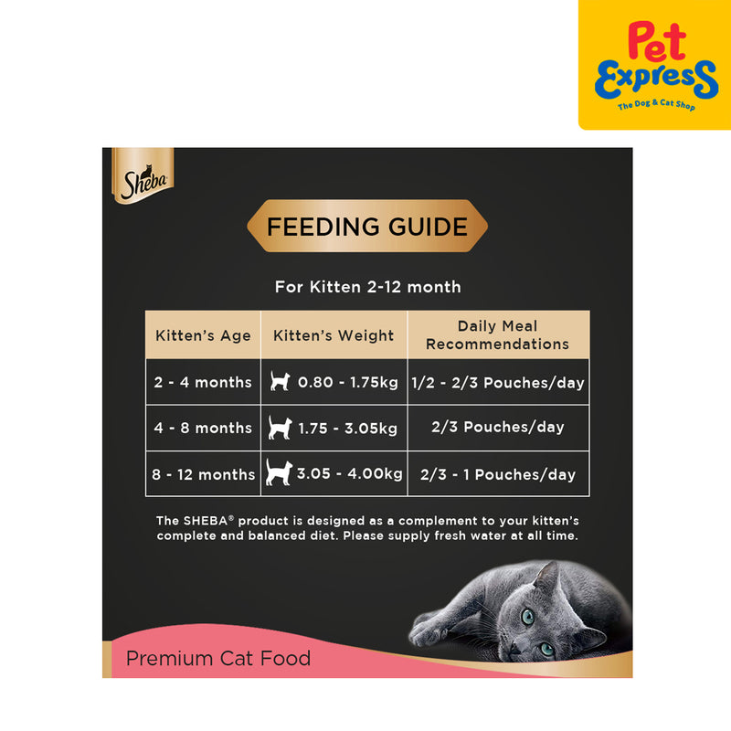 Sheba Kitten Chicken Premium Loaf Wet Cat Food 70g (12 pouches)_feeding guide