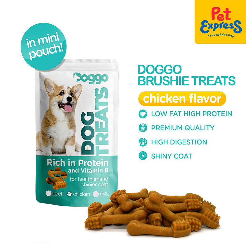 Doggo Brushie Dog Treats Mini Pouch 80g