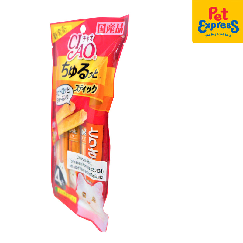 Ciao Churutto Stick Torisasami Scallop Cat Treats 7gx4 (CS-124)