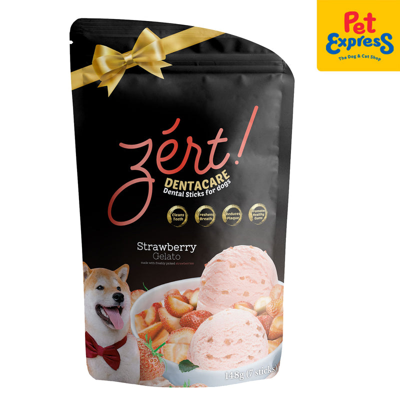 Zert Dentacare Strawberry Gelato Dog Treats 148g_front