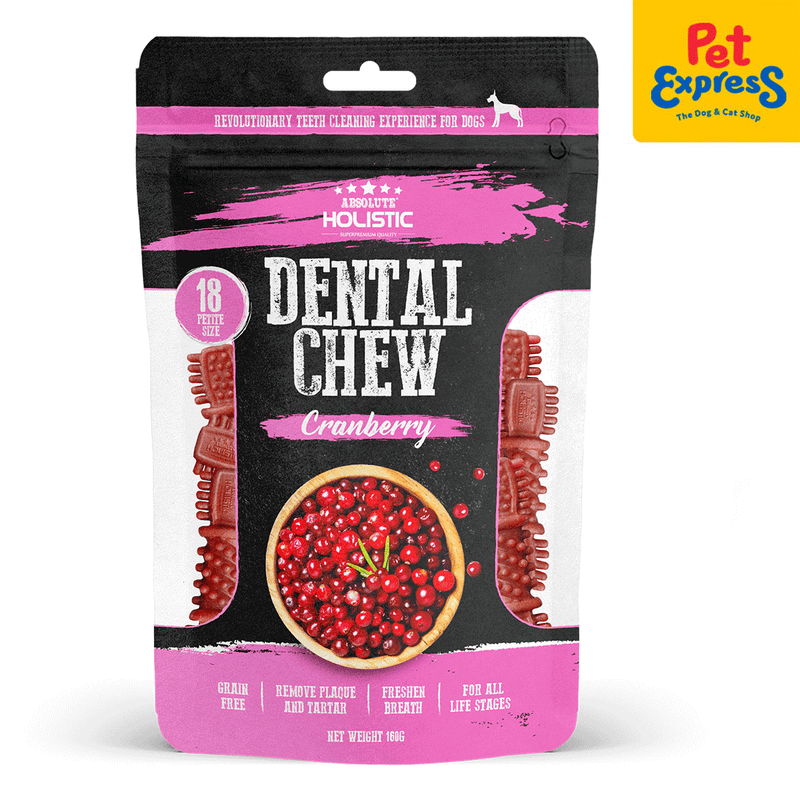 Absolute Holistic Dental Chew Cranberry Dog Treats 160g