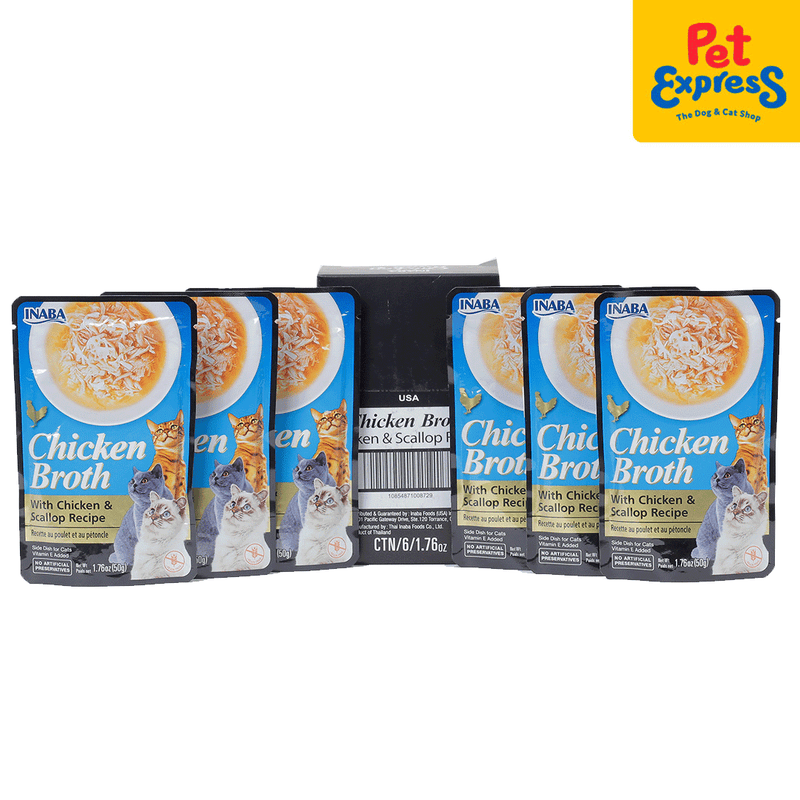 Inaba Chicken Broth with Chicken and Scallop Wet Cat Food 50g (USA-823A) (12 pouches)