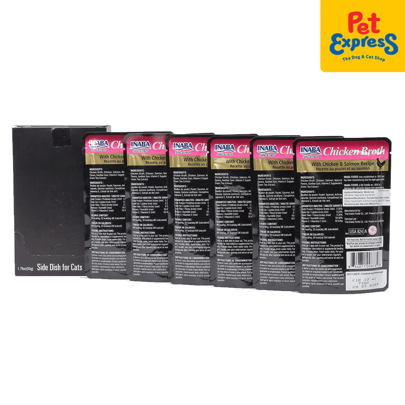 Inaba Chicken Broth with Chicken and Salmon Wet Cat Food 50g (USA-824A) (12 pouches)