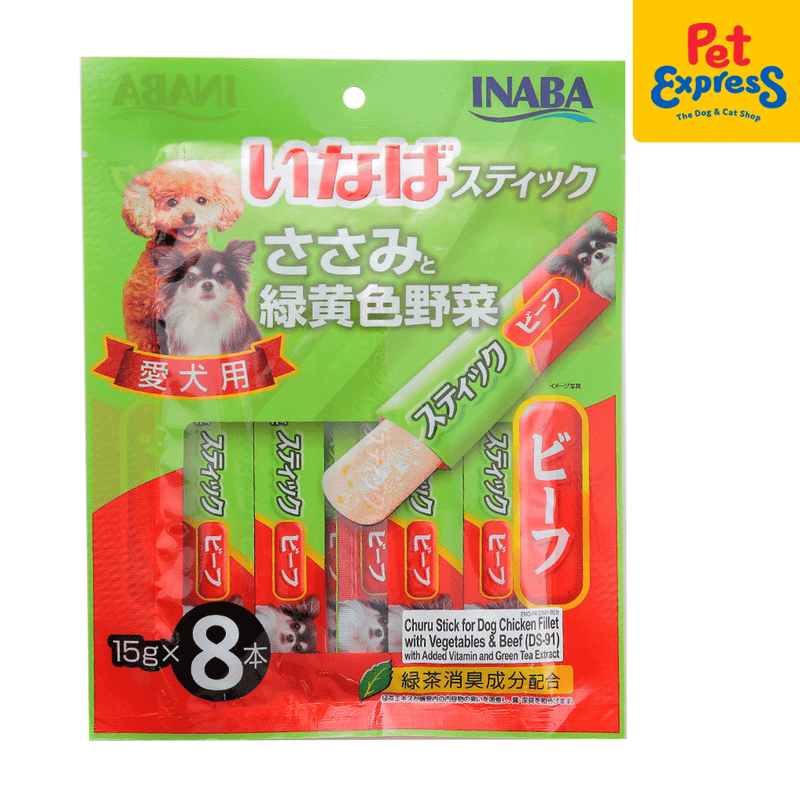 Inaba Churu Stick Chicken Fillet with Vegetables Dog Treats 15gx8 (DS-91)