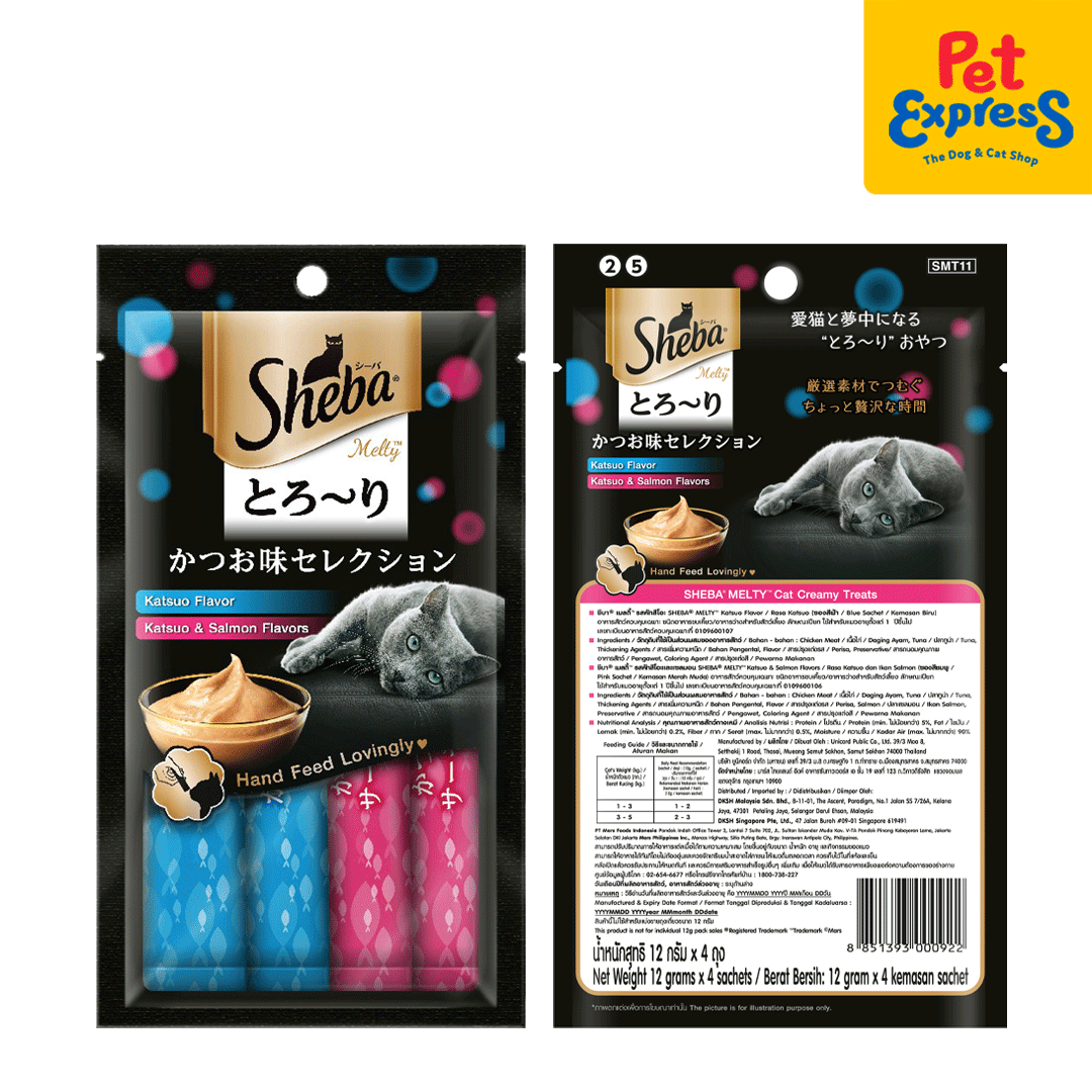 Sheba Melty Katsuo and Salmon Cat Treats 48g Pet Express