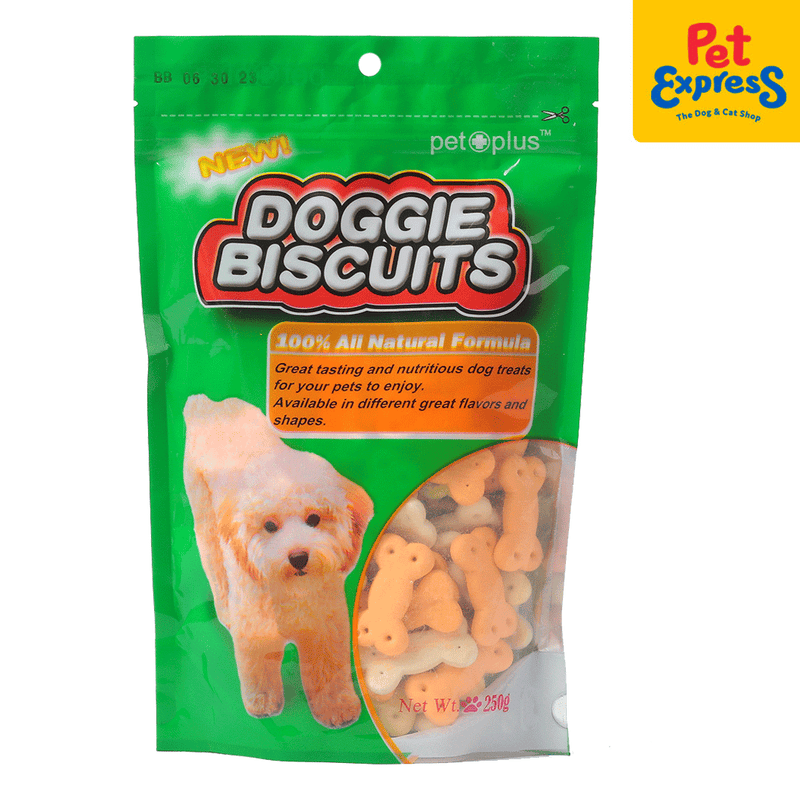 Pet Plus Doggie Biscuits Bone Shape Dog Treats 250g_front