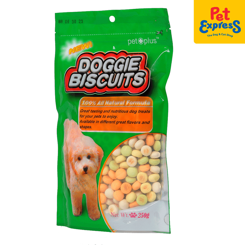 Pet Plus Doggie Biscuits Round Shape Dog Treats 250g_side