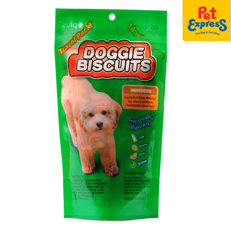 Pet Plus Doggie Biscuits Round Shape Dog Treats 80g_back