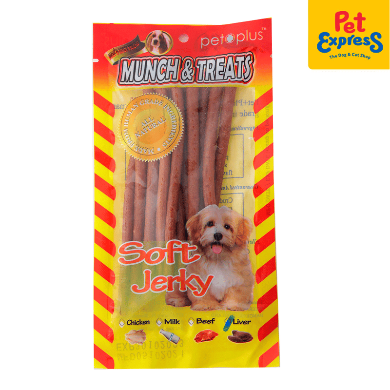 Pet Plus Munch and Treats Soft Jerky Liver Dog Treats_front