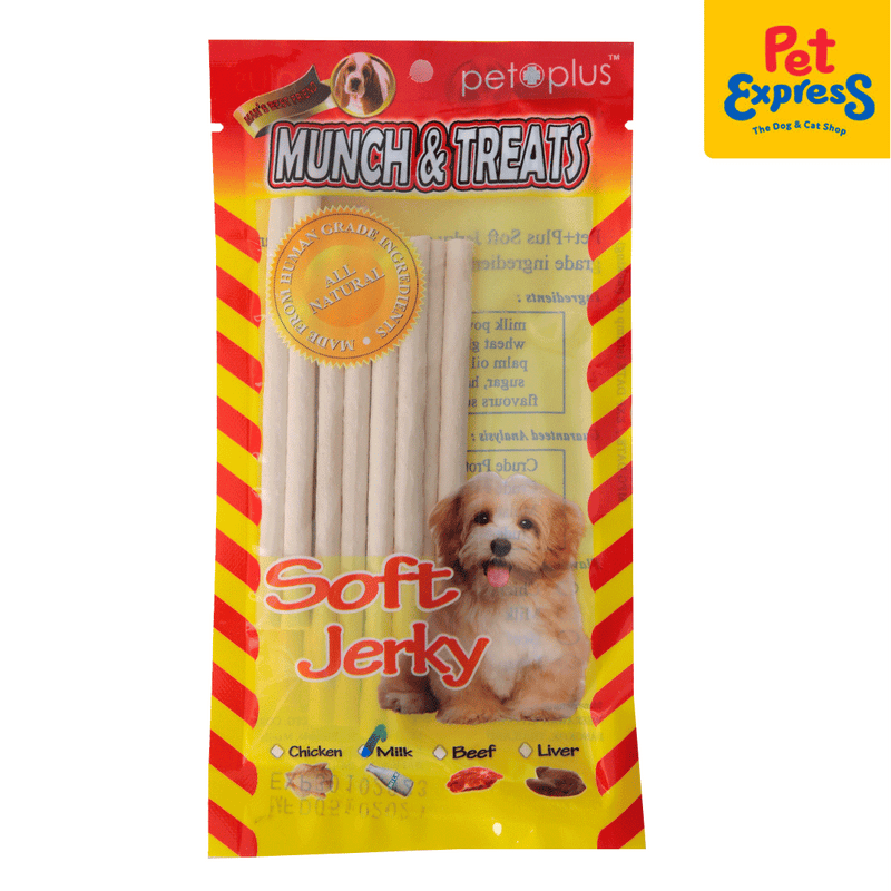 Pet Plus Munch and Treats Soft Jerky Milk Dog Treats_front
