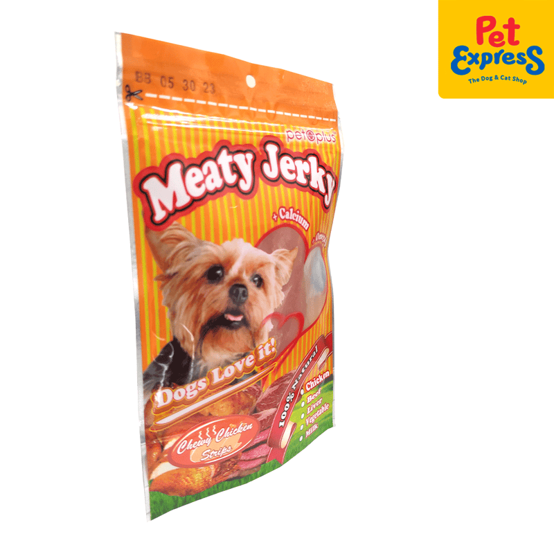 Pet Plus Meaty Jerky Chewy Chicken Strips Dog Treats_side