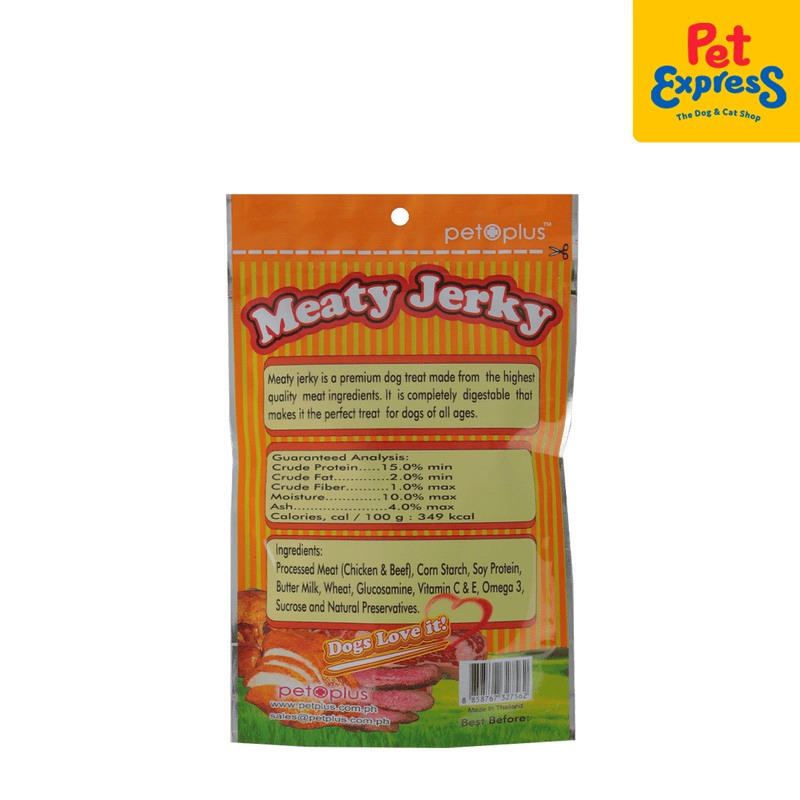 Pet Plus Meaty Jerky Chicken Milk Bone Strips Dog Treats_back