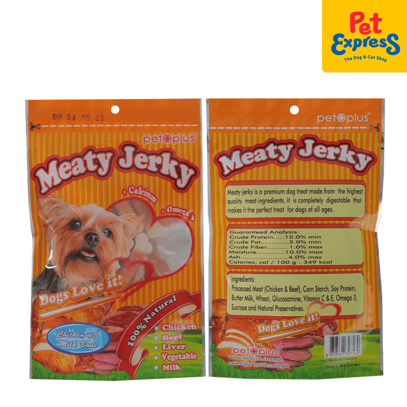 Pet Plus Meaty Jerky Chicken Milk Bone Strips Dog Treats_main