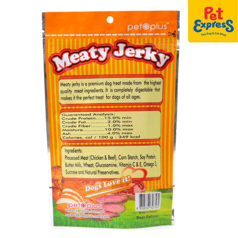 Pet Plus Meaty Jerky Cookie Chicken Wrap Dog Treats_back