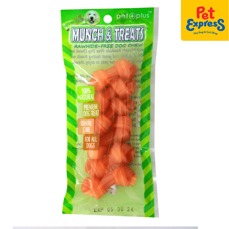 Pet Plus Munch and Treats Rawhide Free Knotted Bone Cheese Dog Treats_front