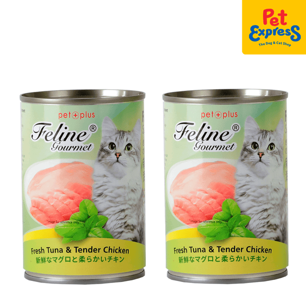 Feline Gourmet Fresh Tuna and Tender Chicken Wet Cat Food 400g 2 cans