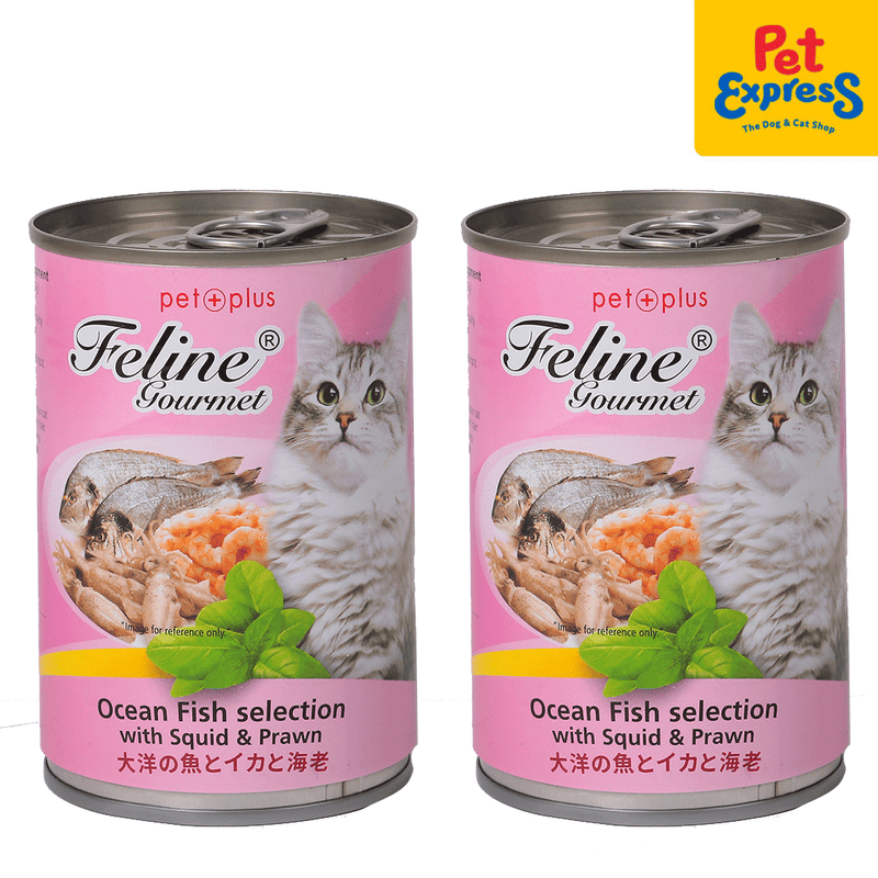 Feline Gourmet Oceanfish Selection Squid and Prawn Wet Cat Food 400g_front
