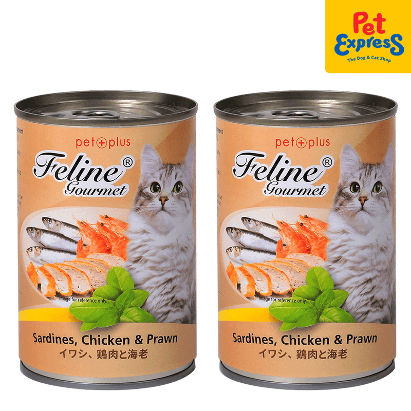Feline Gourmet Sardines Chicken and Prawn Wet Cat Food 400g_front