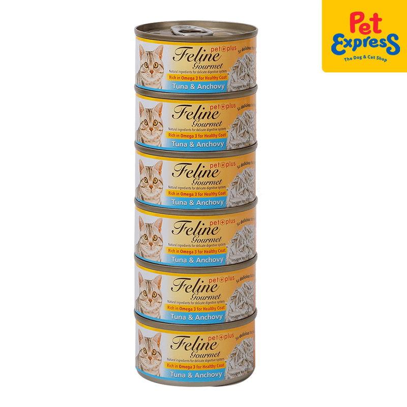 Feline Gourmet Tuna and Anchovy Wet Cat Food 80g_6 cans