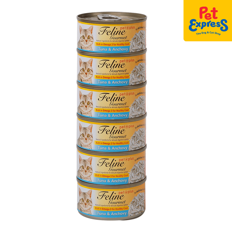 Feline Gourmet Tuna and Anchovy Wet Cat Food 80g_6 cans