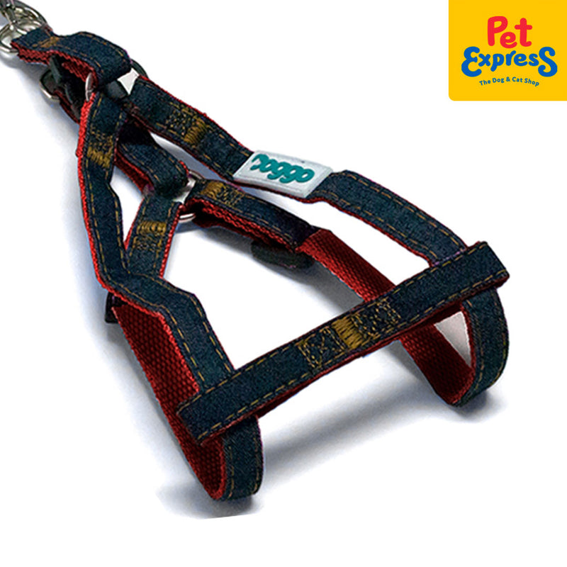 Doggo Denim Strong Harness Extra Small Red