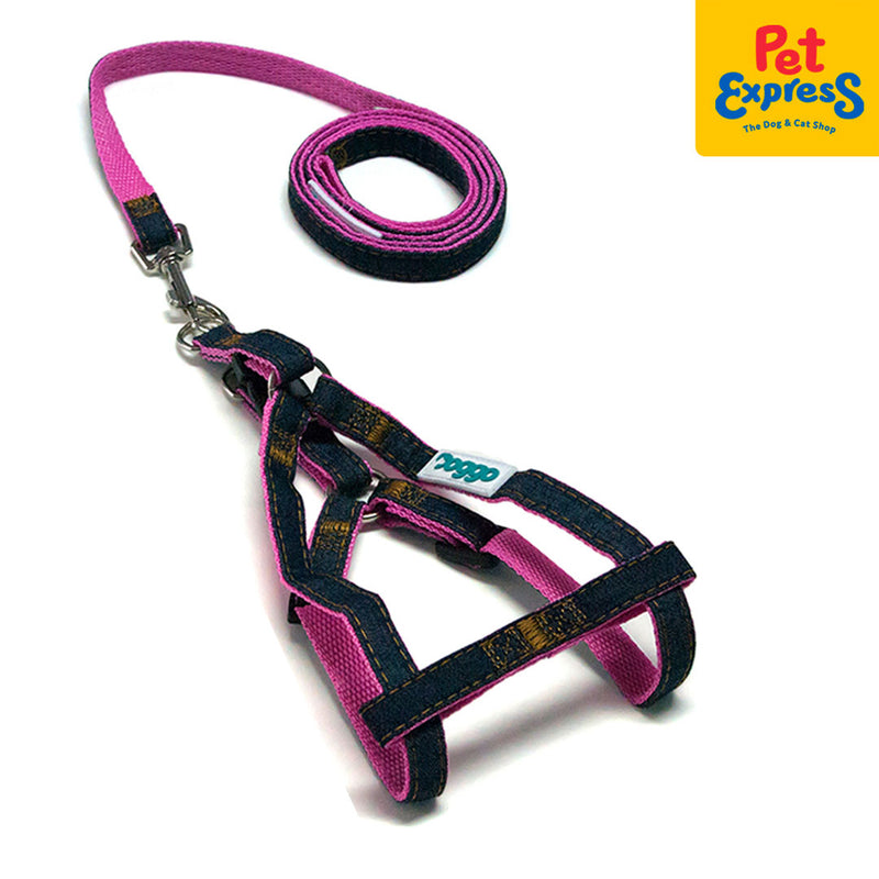 Doggo Denim Strong Harness Small Pink