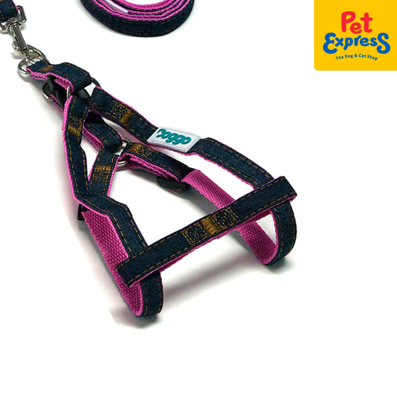 Doggo Denim Strong Harness Small Pink