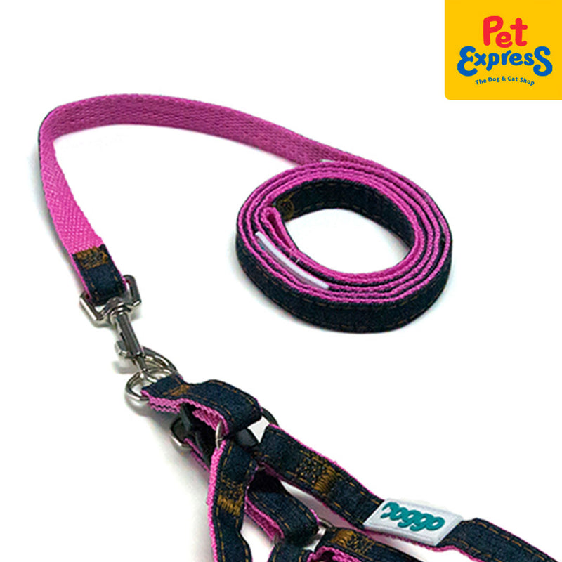 Doggo Denim Strong Harness Small Pink