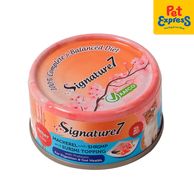 Signature 7 Friday Mackerel Shrimp Sorimi Wet Cat Food 70g_front