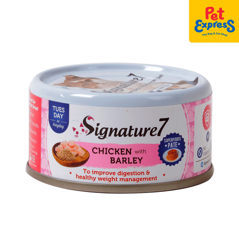 Signature 7 Pate Tuesday Chicken Barley Wet Cat Food 80g (6 cans)_front