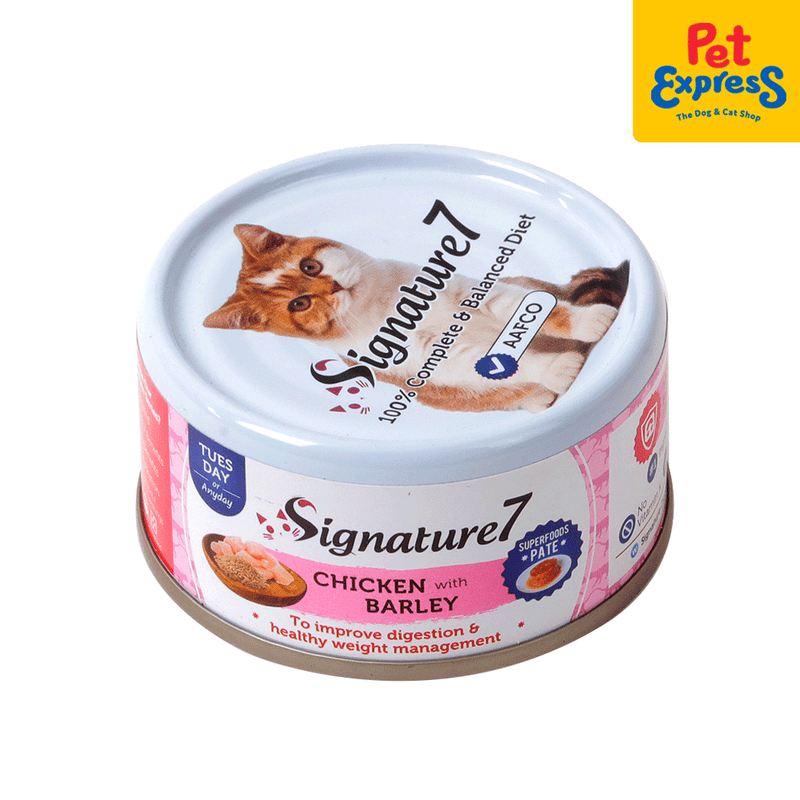Signature 7 Pate Tuesday Chicken Barley Wet Cat Food 80g (6 cans)_side