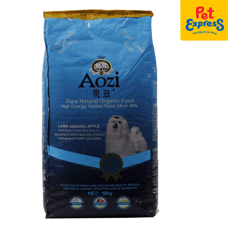 Aozi Puppy Lamb Organic Apple Dry Dog Food 10kg_front