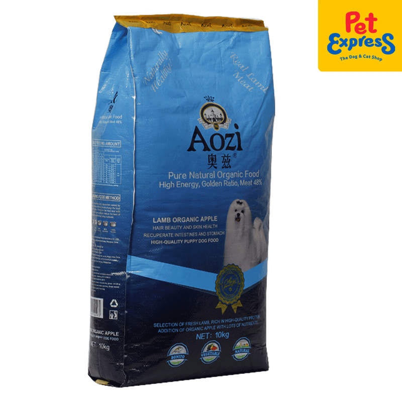 Aozi Puppy Lamb Organic Apple Dry Dog Food 10kg_side