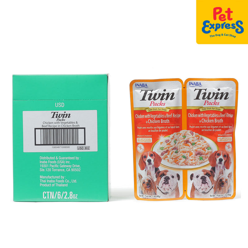 Inaba Twin Packs Chicken with Vegetable Beef Recipe Wet Dog Food 40gx2 (USD-802)_front