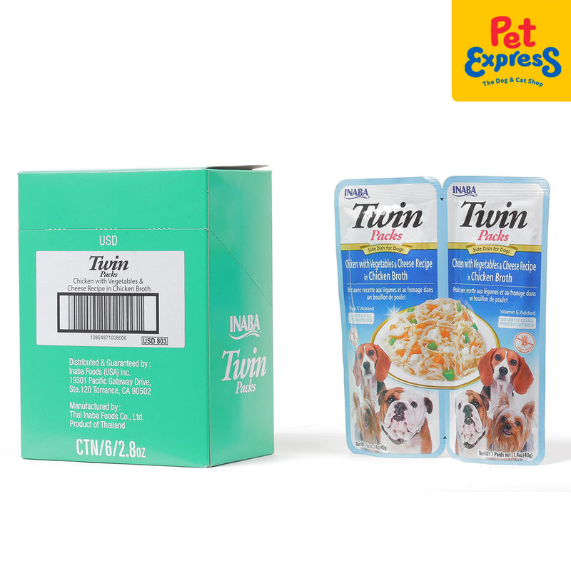Inaba Twin Packs Chicken with Vegetable Cheese Recipe Wet Dog Food 40gx2 (USD-803) _side
