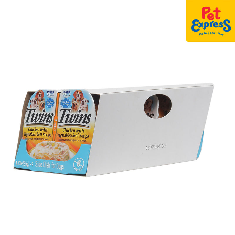 Inaba Twin Cups Chicken with Vegetable Beef Recipe Wet Dog Food 35gx2 (USD-832)_box