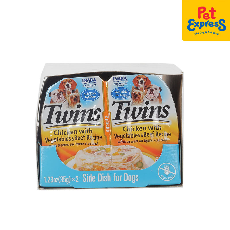 Inaba Twin Cups Chicken with Vegetable Beef Recipe Wet Dog Food 35gx2 (USD-832)_front