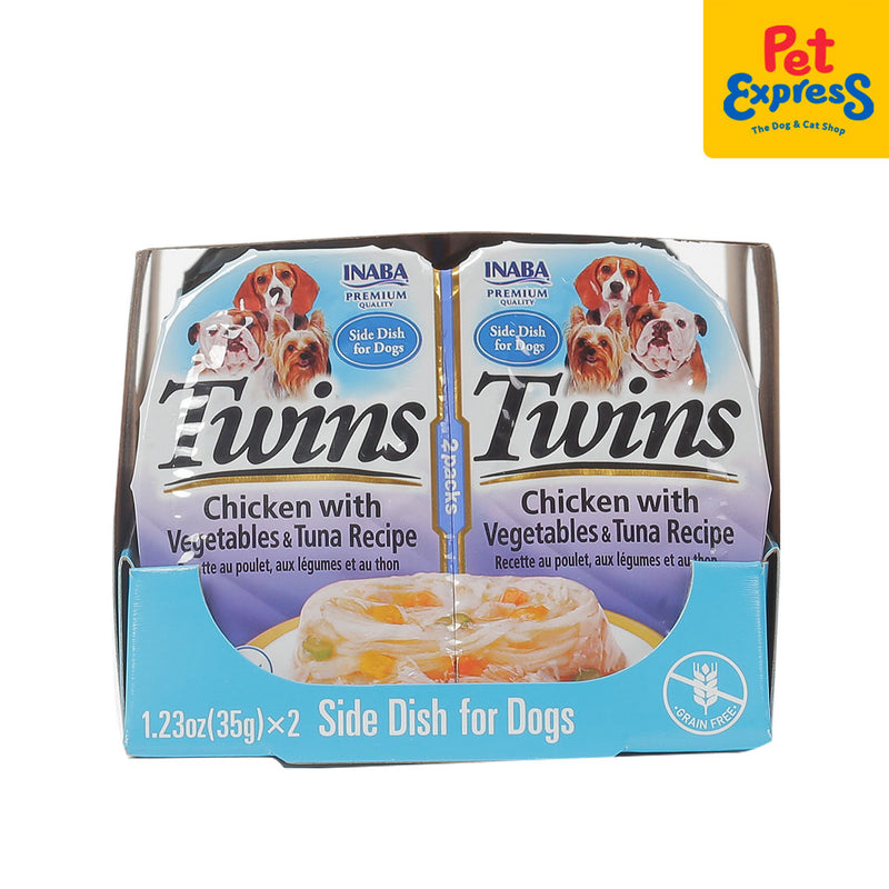 Inaba Twin Cups Chicken with Vegetable Tuna Recipe Wet Dog Food 35gx2 (USD-834)_front