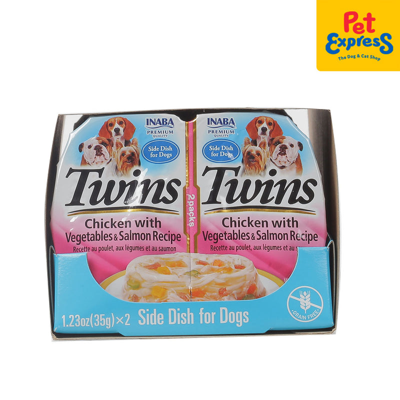 Inaba Twin Cups Chicken with Vegetable Salmon Recipe Wet Dog Food 35gx2 (USD-835)_front